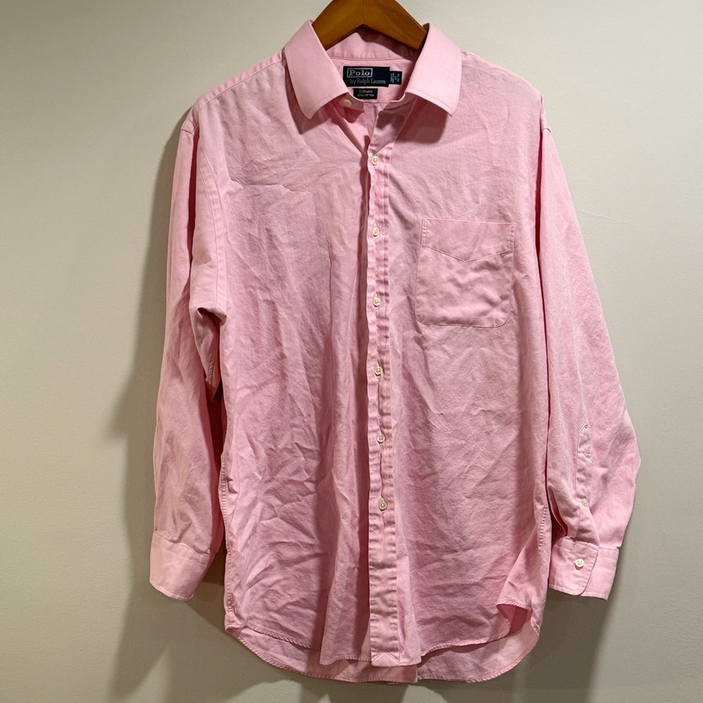 Ralph Lauren Men's Light Pink Casual Button Down Shirt Size 32‎ XL